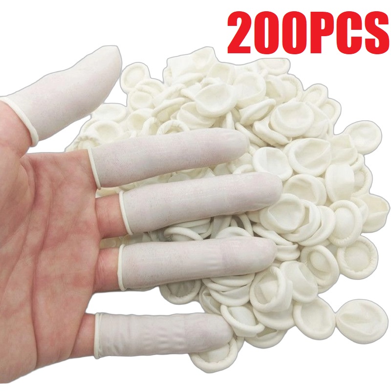 Latex Disposable Glove - 100/200PCS Poeder Gratis Anti-Slip Vinger Handschoenen
