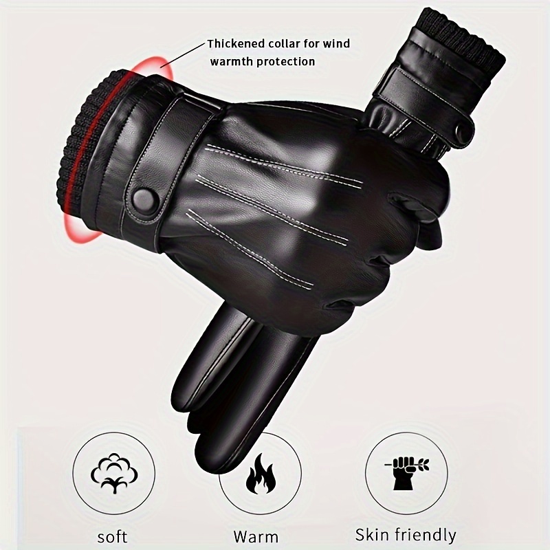 Leather Driving Glove - 1 paar winterhandschoenen warm rijden motorfiets