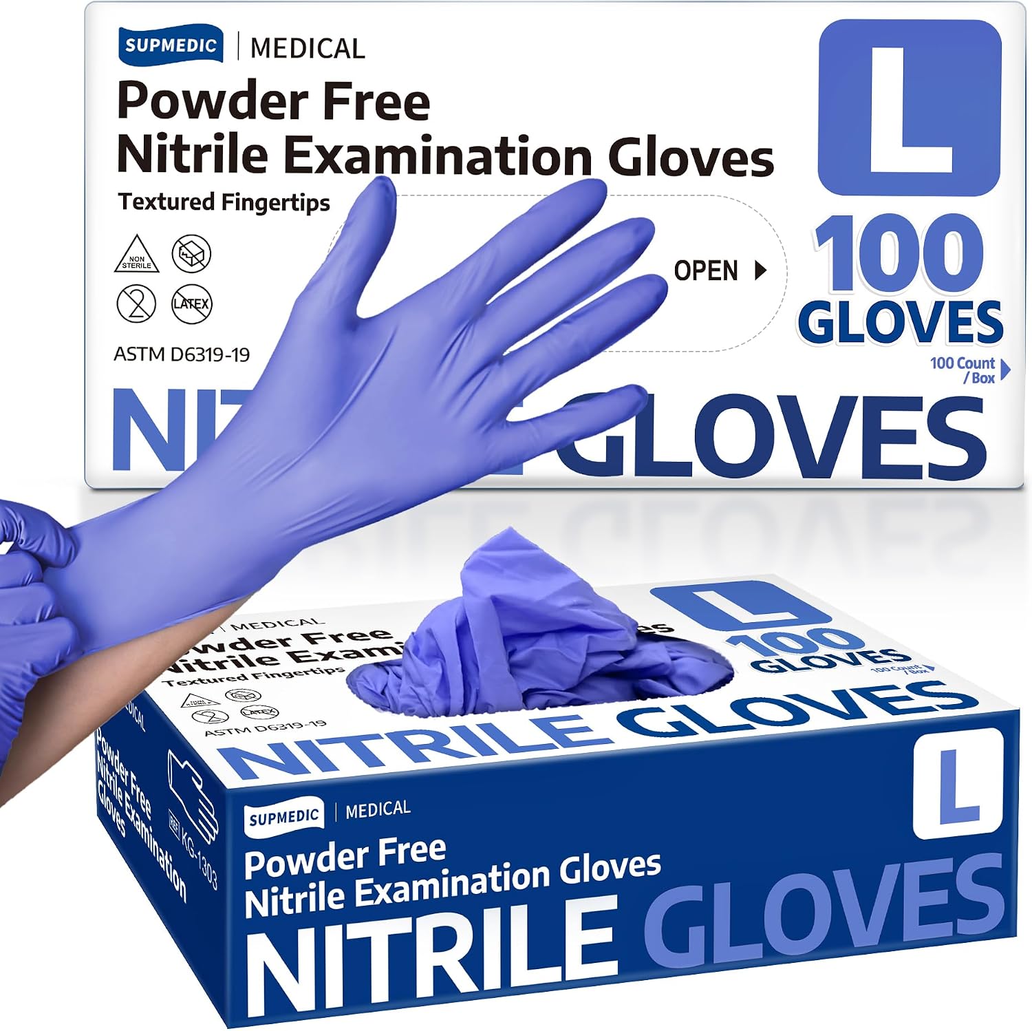 Exam Glove Nitrile - Wegwerp nitril examenhandschoenen poedervrij latexvrij voedselveilig