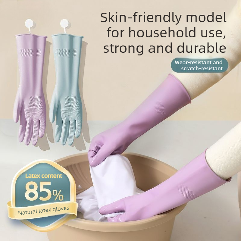 Dish Glove Rubber - Latex afwashandschoenen, met katoenen voering en