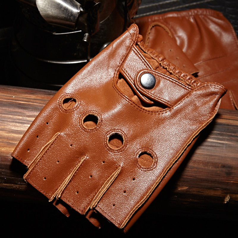 Leather Driving Glove - Hoge kwaliteit heren halfvingerhandschoenen Ademend antislip