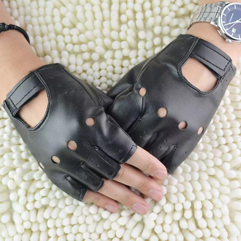 Leather Driving Glove - Heren unisex kunstleer halfvingerhandschoenen Theatrale punk
