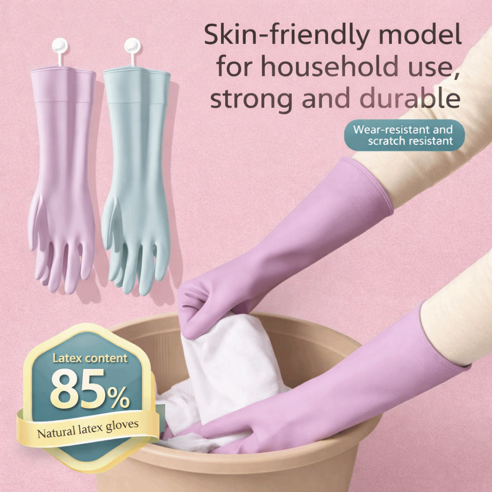 Dish Glove Rubber - Latex afwashandschoenen met katoenen voering Herbruikbare