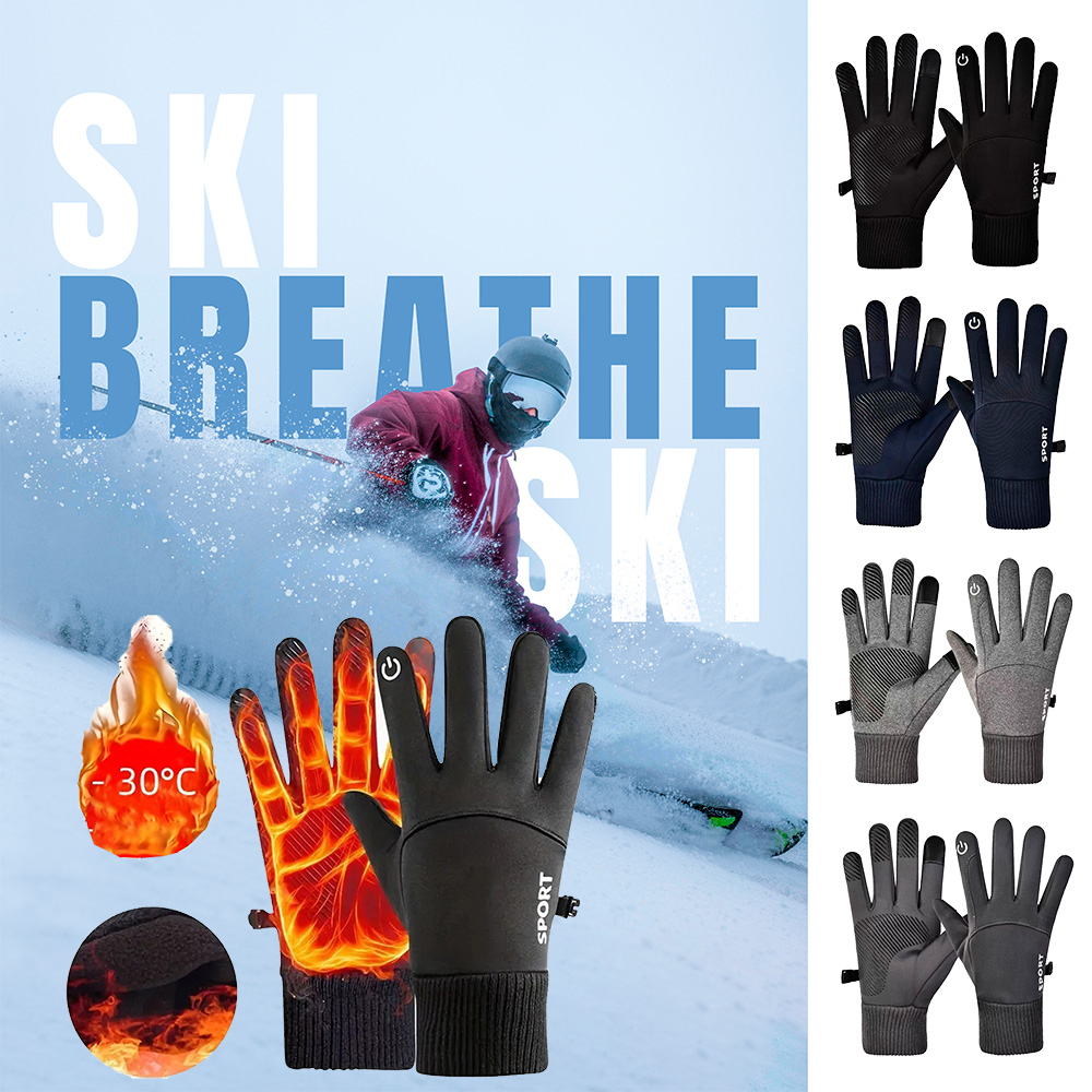 Ski Glove Waterproof - Winterfietshandschoenen Winddicht Verdikt fleece Thermische skihandschoenen