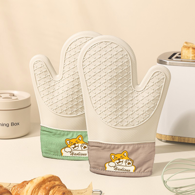 Oven Mitt Silicone - Zware siliconen hittebestendige ovenhandschoenen Antislip bakwanten