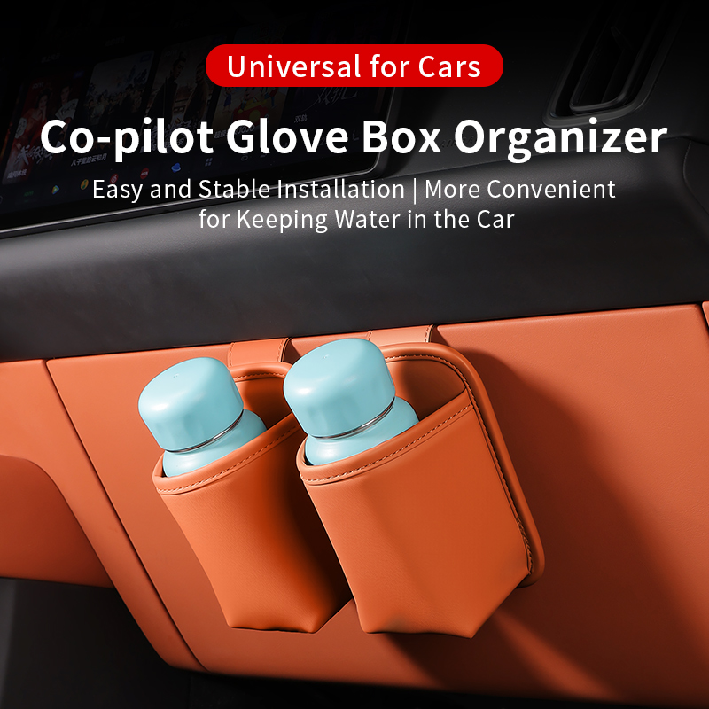 Leather Driving Glove - Autohandschoenenkastje Hangende opbergorganizer Ponsvrije bekerhouder Mini-afvalzak