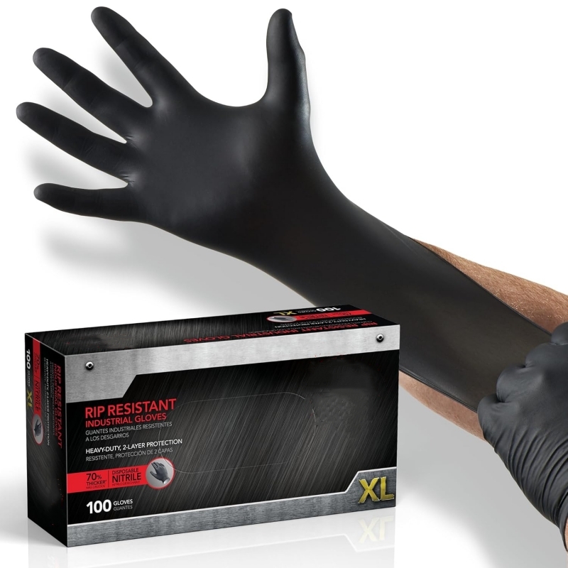 Latex Disposable Glove - 100 STKS Zwarte Nitril Handschoenen Wegwerp