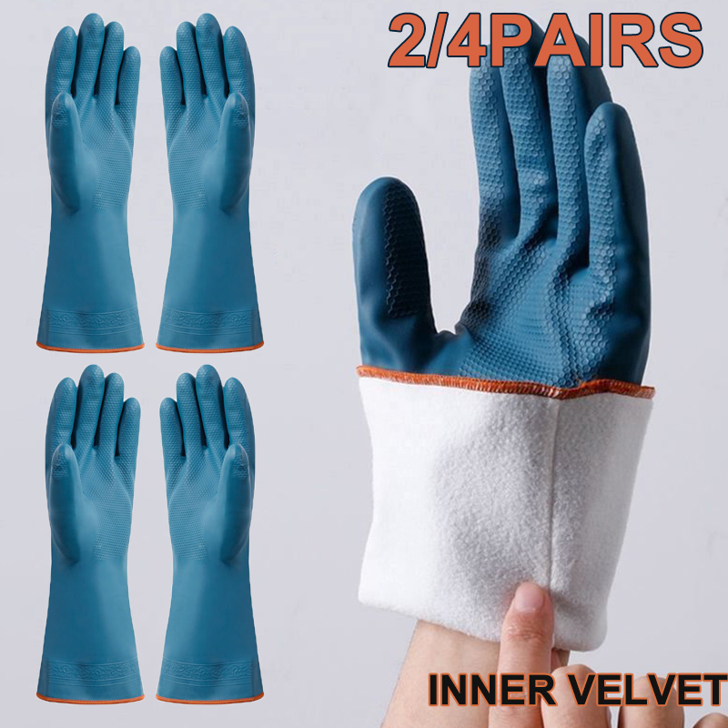 Rubber Glove Cleaning - 2/4 paar waterdichte handschoenen met fleece