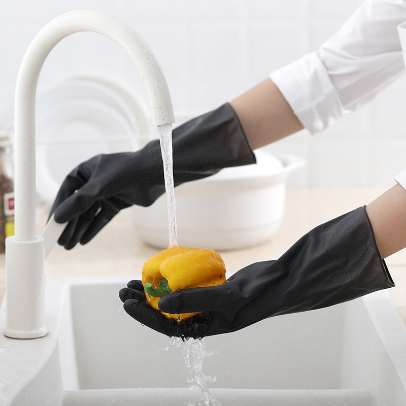 1 Paar Zwarte Handschoenen Thu - Dish Glove Rubber recensie en prijs