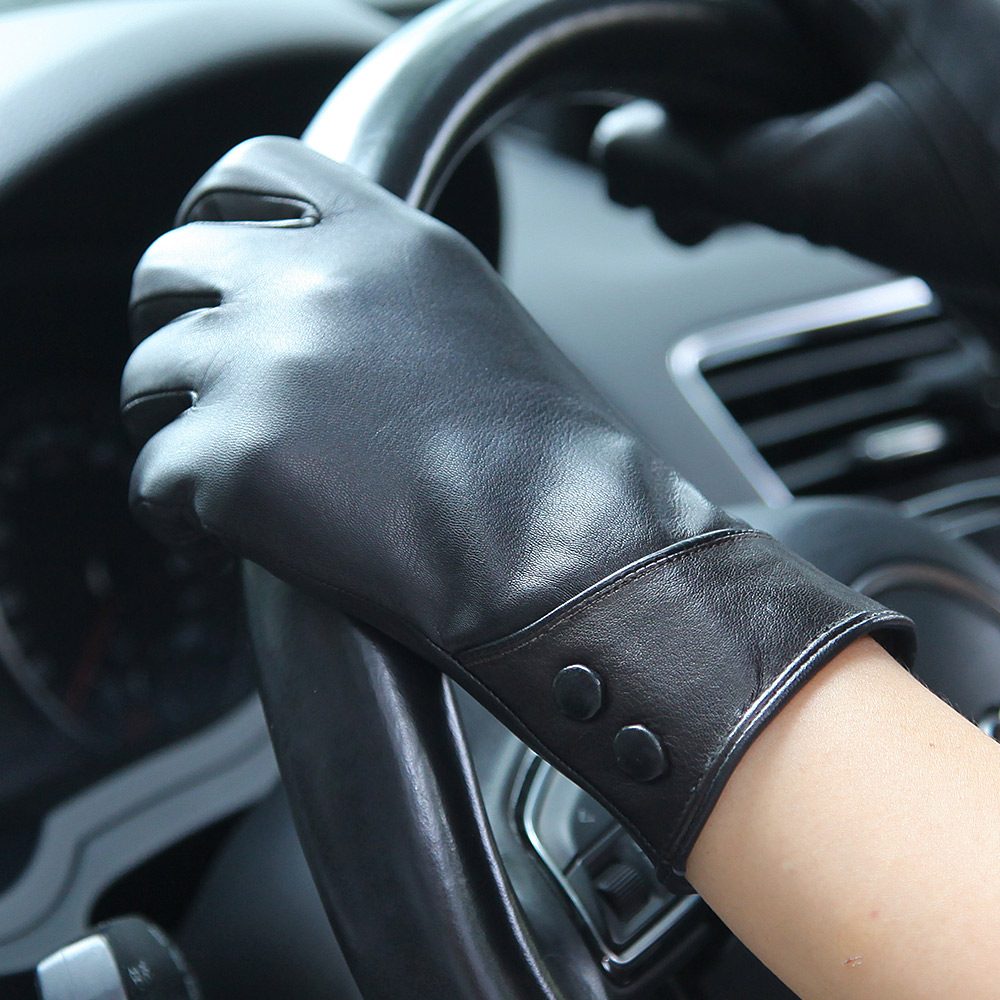 Mode Zwarte Echte Lederen Hand - Wool Glove Lined recensie en prijs