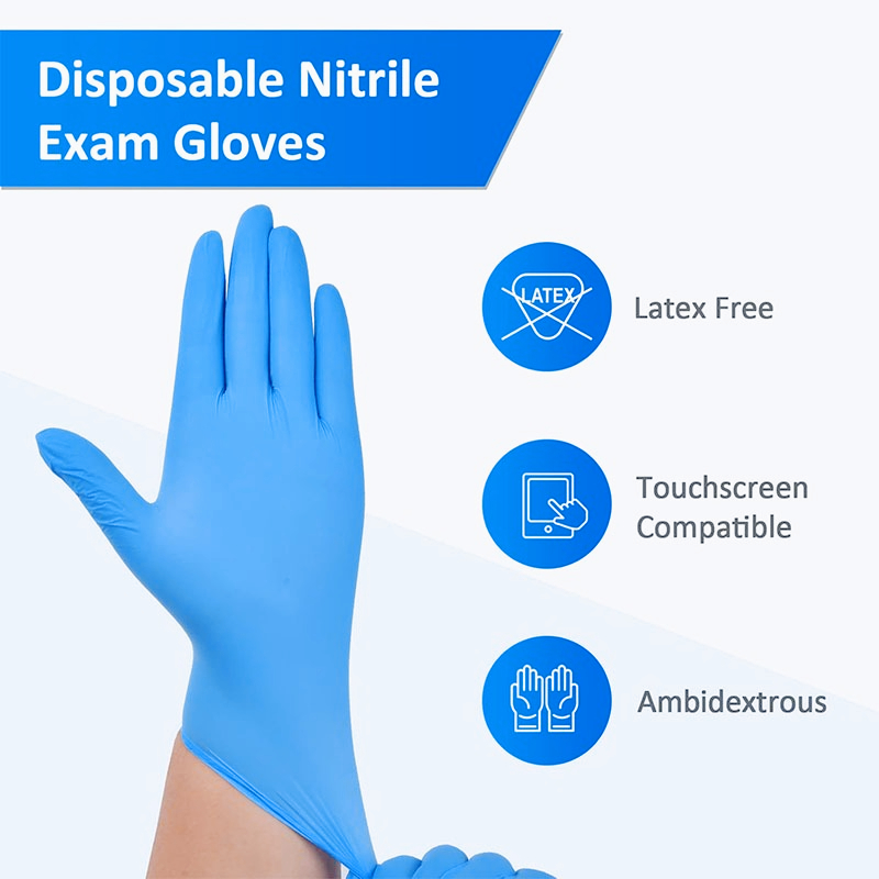 100 STKS Blauwe nitril wegwerp - Latex Disposable Glove recensie en prijs