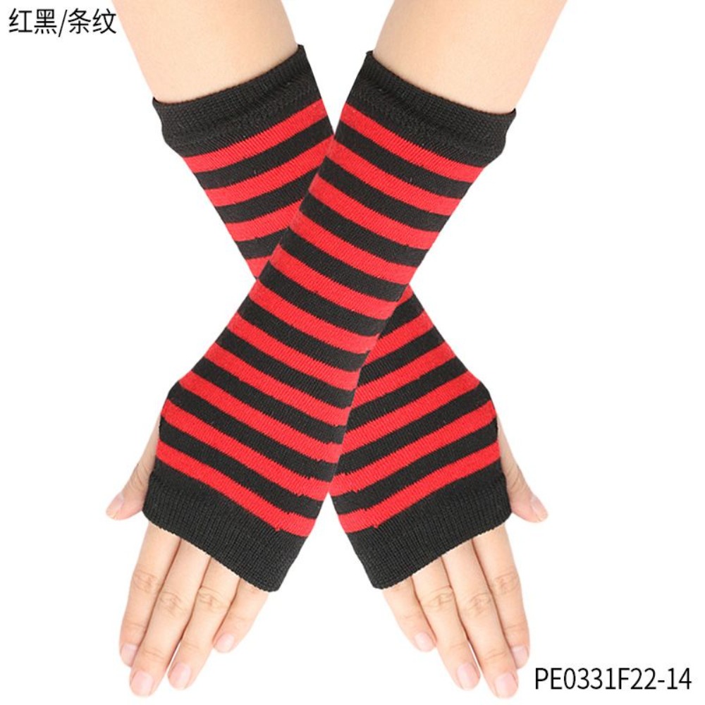 PESENAR Rood Zwart Gestreepte  - Fingerless Glove Knit recensie en prijs