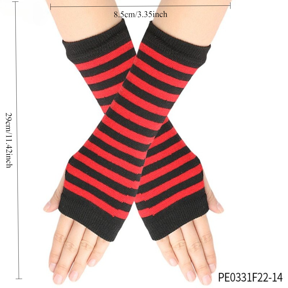 PESENAR Rood Zwart Gestreepte  - Fingerless Glove Knit recensie en prijs