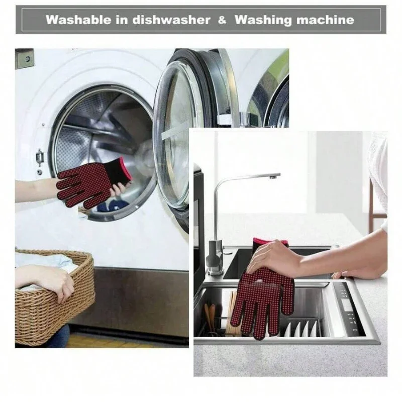 1 paar antislip siliconen BBQ- - Oven Mitt Silicone recensie en prijs