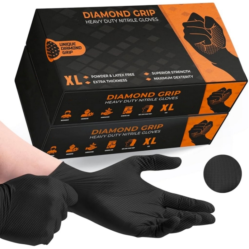 Zwarte zware nitril wegwerphan - Nitrile Mechanic Glove recensie en prijs