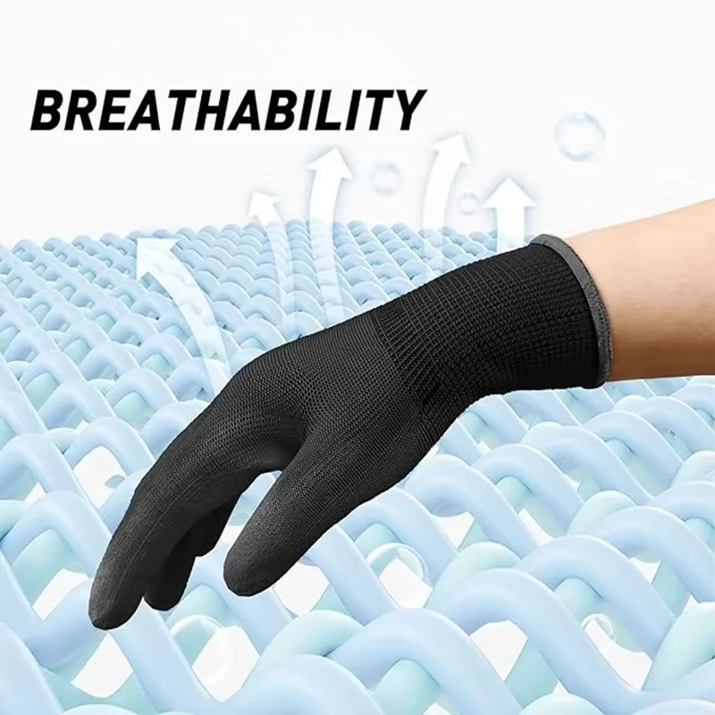 6/12/18PCS Zwart PU-coating Ha - Nitrile Mechanic Glove recensie en prijs