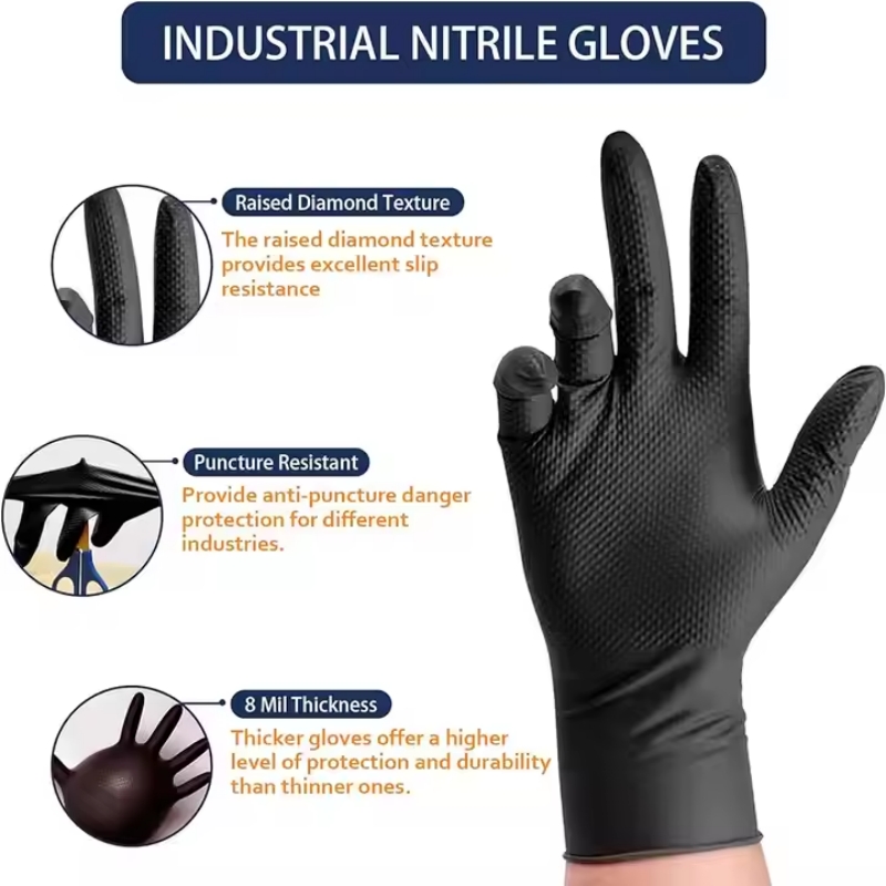 8Mil dikke, zware veiligheidsw - Nitrile Mechanic Glove recensie en prijs